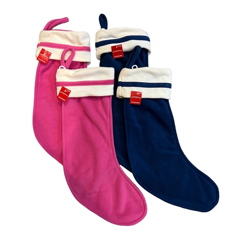 NEW You PICK THE Color Lot of Four (4) 18” Christmas stocking set Fleece